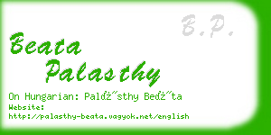 beata palasthy business card